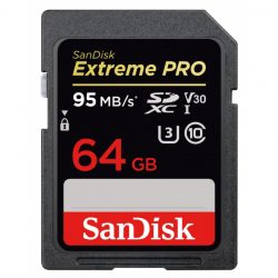 Sandisk Extreme Pro 64 GB SDXC CARD Read/95MB Write 90MB V30