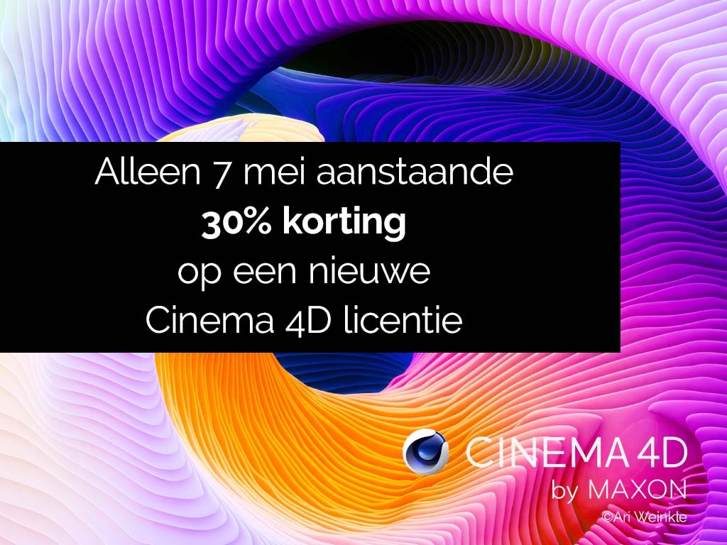 1 dag korting op nieuwe Cinema 4D licentie