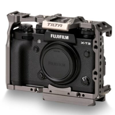 Cover photo for the full camera cage provides complete protective armor for the Fujifilm XT3 camera. It provides several for a variety of accessories.
