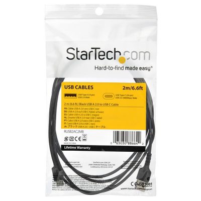 StarTech.com 2m(6.6 ft.)USB A to C Cable - USB 2.0 - Durable