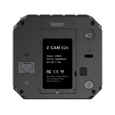 z-cam compacte 4K camera met MFT mount achterkant met Sony F970 batteryhouder