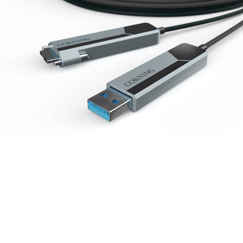 Corning USB3 Industrial Optical Cable Type-A to Locking Micro-B 30m