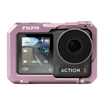 Tilta Full Camera Cage for DJI Osmo Action 3 - Pink (TA-T40-FCC-P) Front