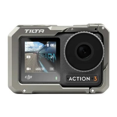 Tilta Full Camera Cage for DJI Osmo Action 3 - Titanium Gray (TA-T40-FCC-TG) Front