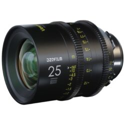 Cover photo for the DZOFilm Vespid Prime FF 25mm T2.1 PL/EF mount, which is a lightweight and small lens. It is suitable for high-end full-frame and independent filmmaking