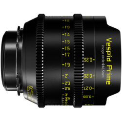 Cover photo for the DZOFilm Vespid Prime FF 16mm T2.8 PL/EF mount len, whichs is a cinema lens with a wide wide-angle perspective. An ideal lens for professionals.