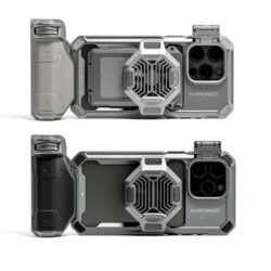 The Khronos iPhone 15 Pro Max Advanced Kit is designed for both models of the iPhone 15, which comes with a cage, handle, and cooling system.