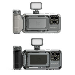 The Khronos iPhone 15 Pro Basic Kit is the next step in mobile filmmaking, designed for both models of the iPhone 15 with an included handle and LED light.