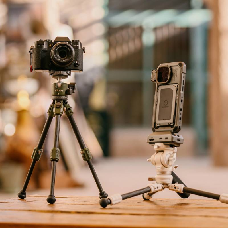 Tilta Tabletop Tripod Kit Tabletop Ball Head with 1-Stage Carbon Fiber Tripod Legs - Forest Green (TT-BT03-FB-FG)